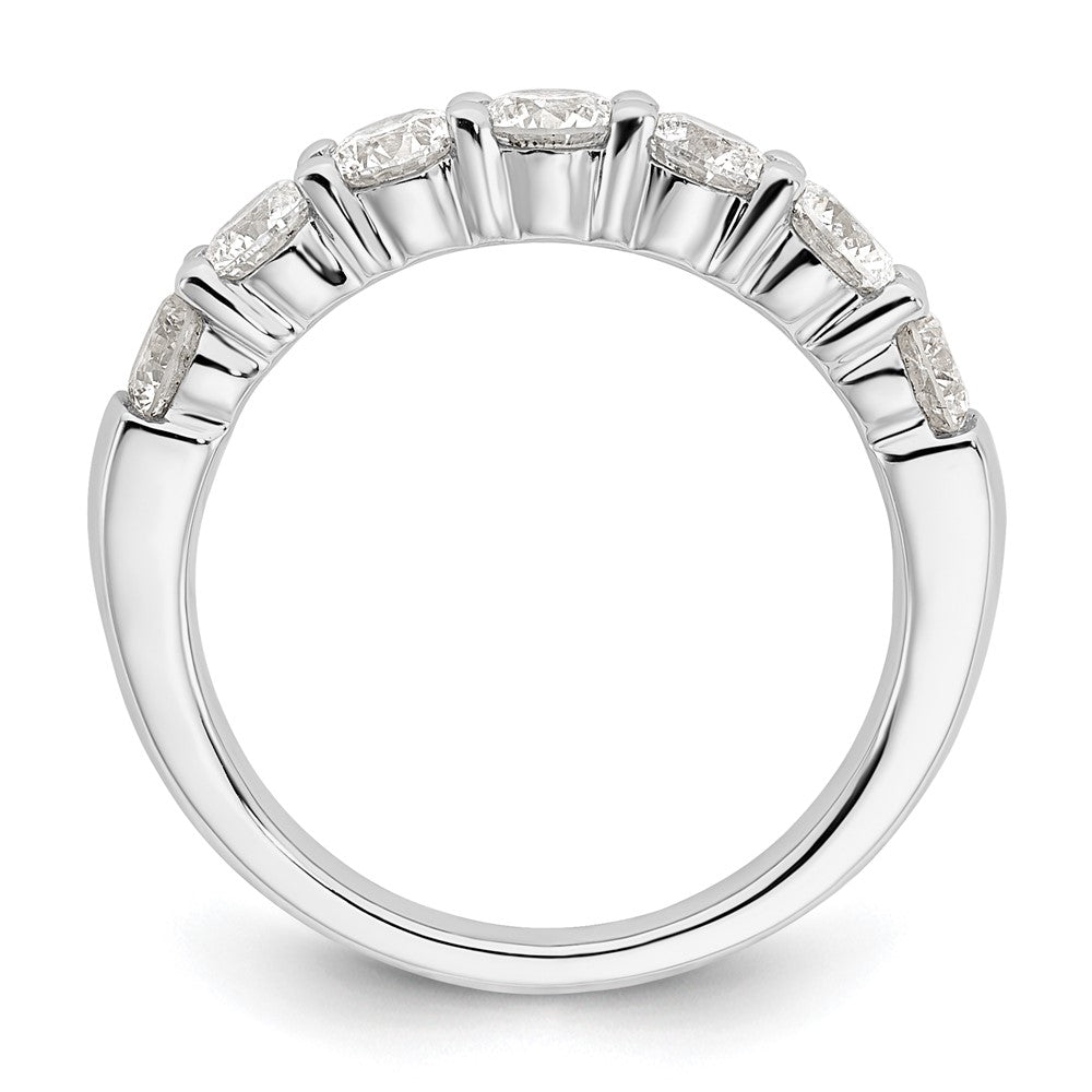 14K White Gold 7-Stone Real Diamond Band