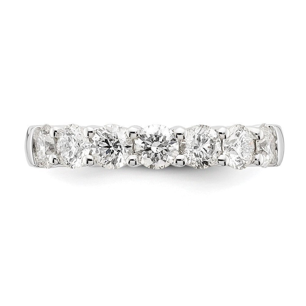 14K White Gold 7-Stone Real Diamond Band