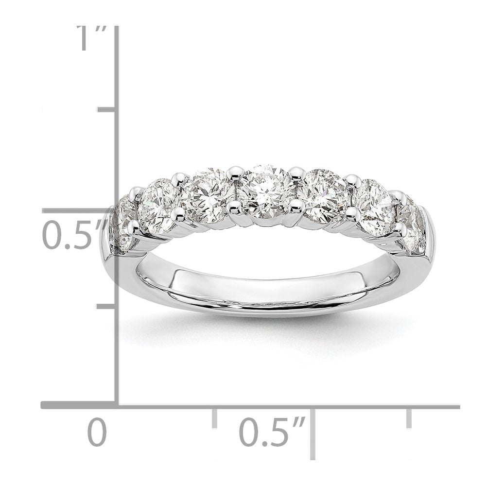 14K White Gold 7-Stone Real Diamond Band