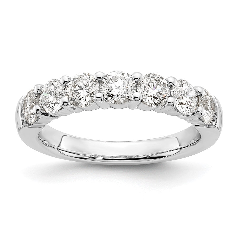 14K White Gold 7-Stone Real Diamond Band