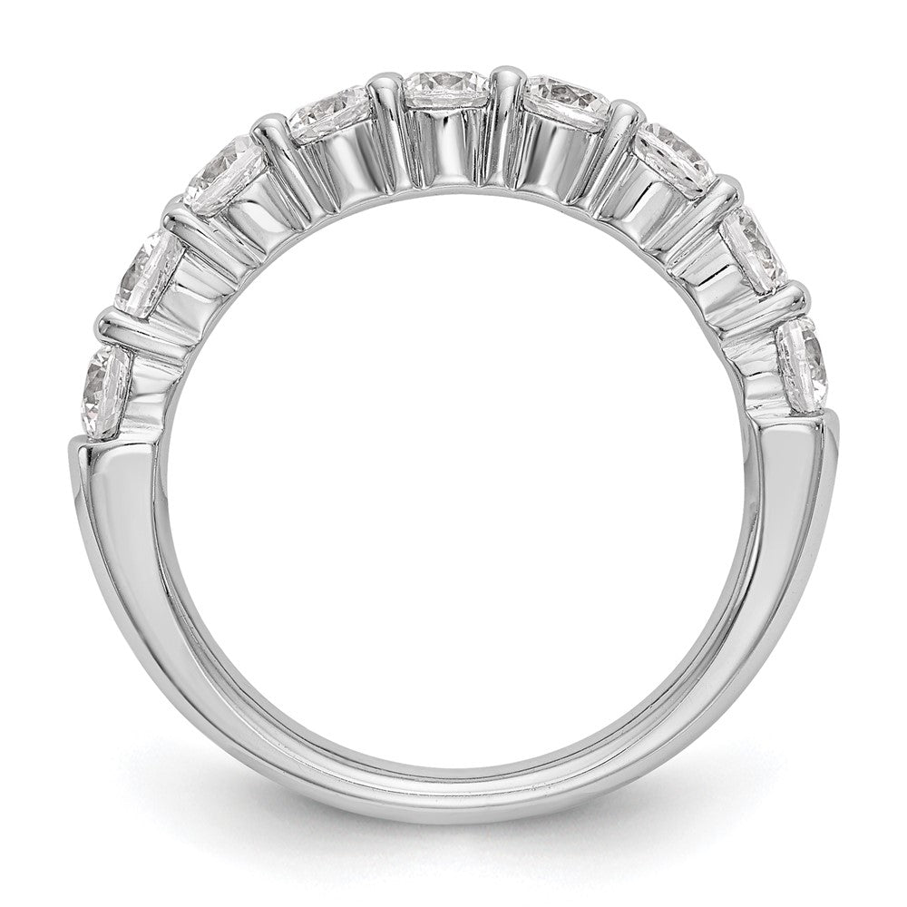 14K White Gold 9-Stone Real Diamond Band