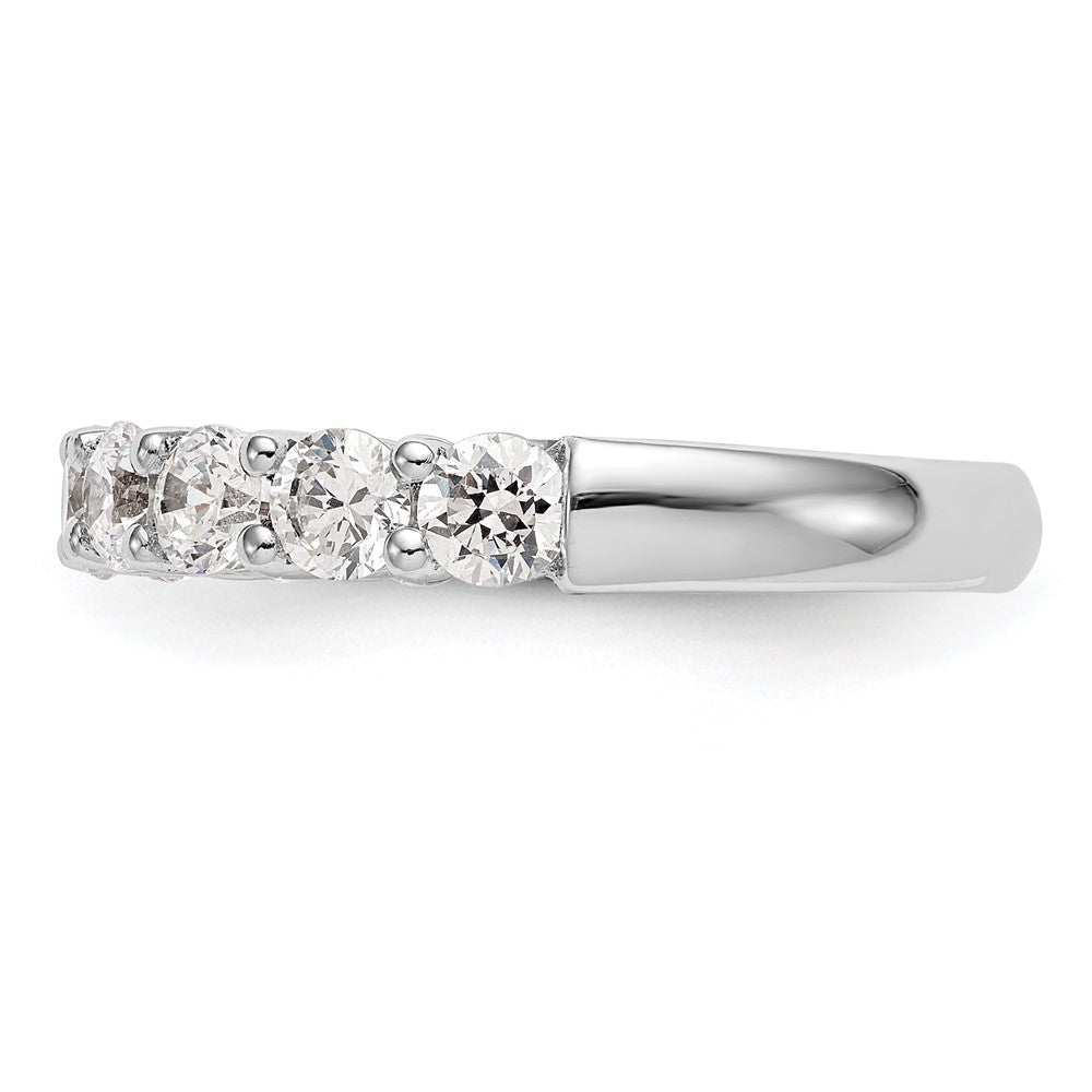 14K White Gold 9-Stone Real Diamond Band