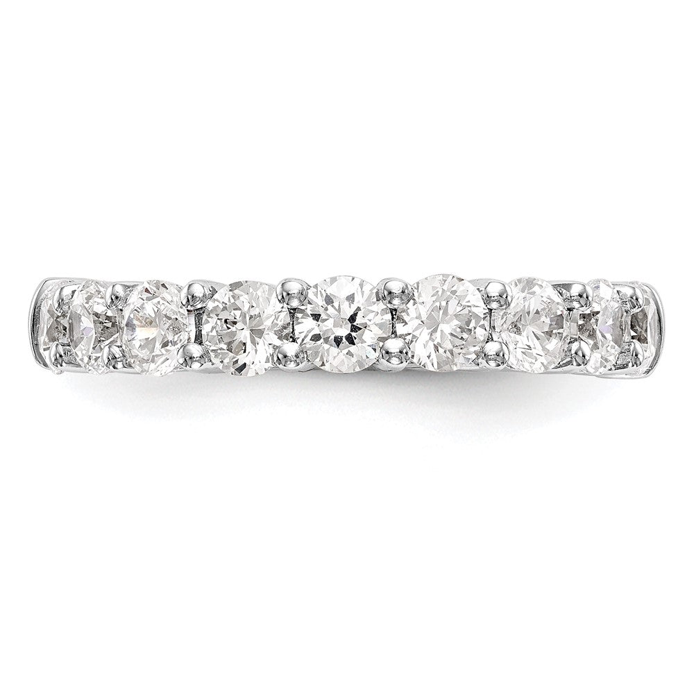 14K White Gold 9-Stone Real Diamond Band