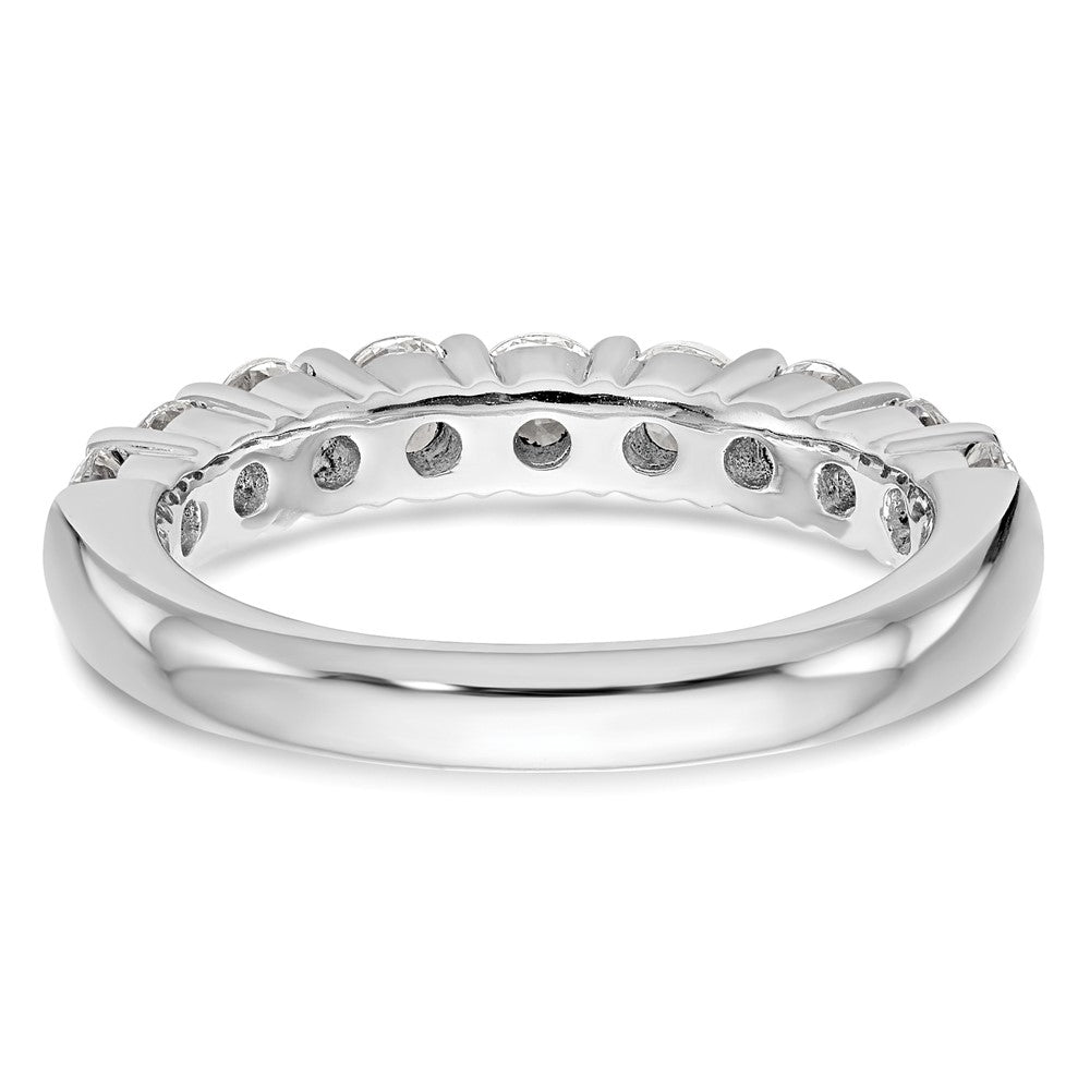 14K White Gold 9-Stone Real Diamond Band