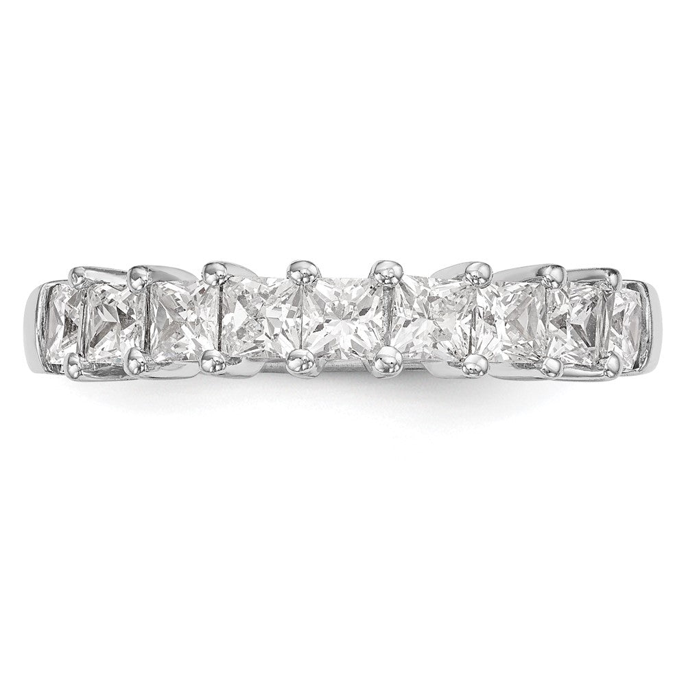 14K White Gold 9-Stone Real Diamond Band