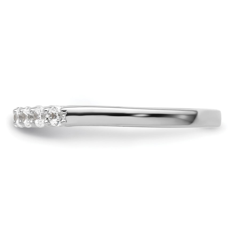 14K White Gold 9-Stone Real Diamond Band