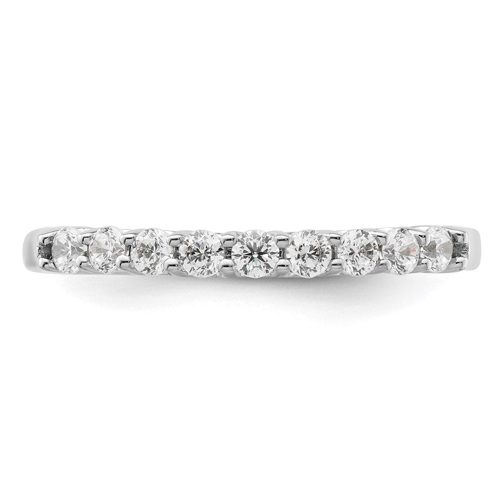 14K White Gold 9-Stone Real Diamond Band