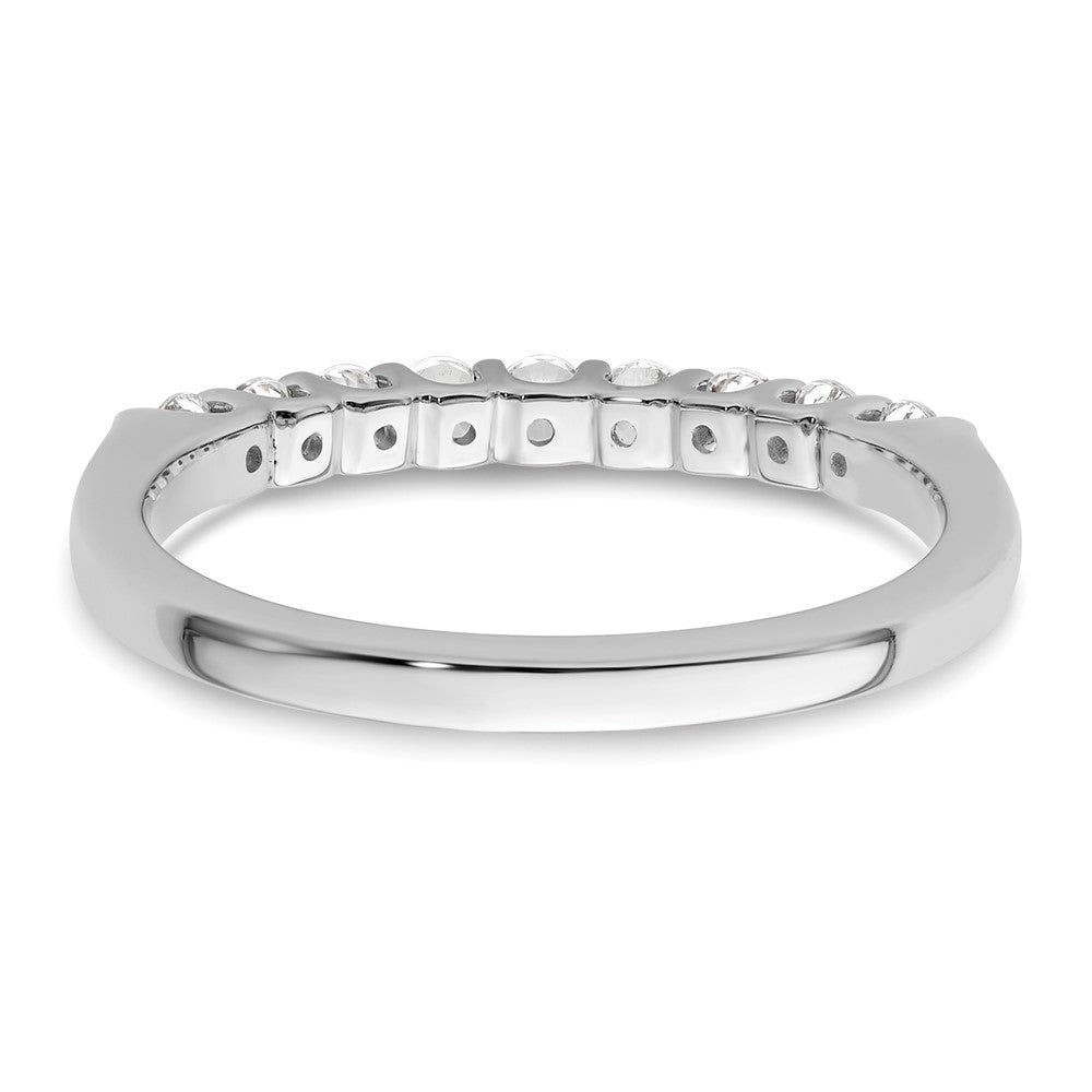 14K White Gold 9-Stone Real Diamond Band