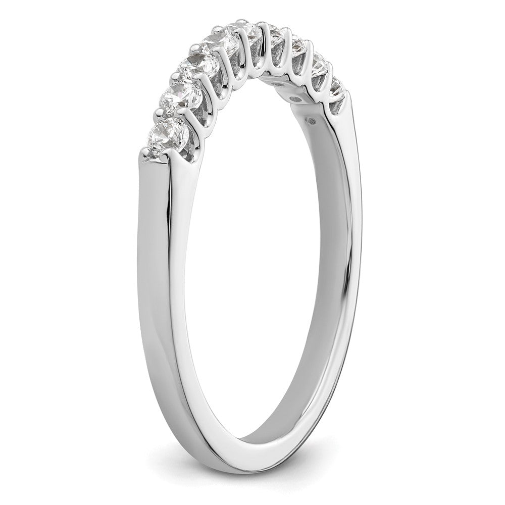 14K White Gold 9-Stone Real Diamond Band