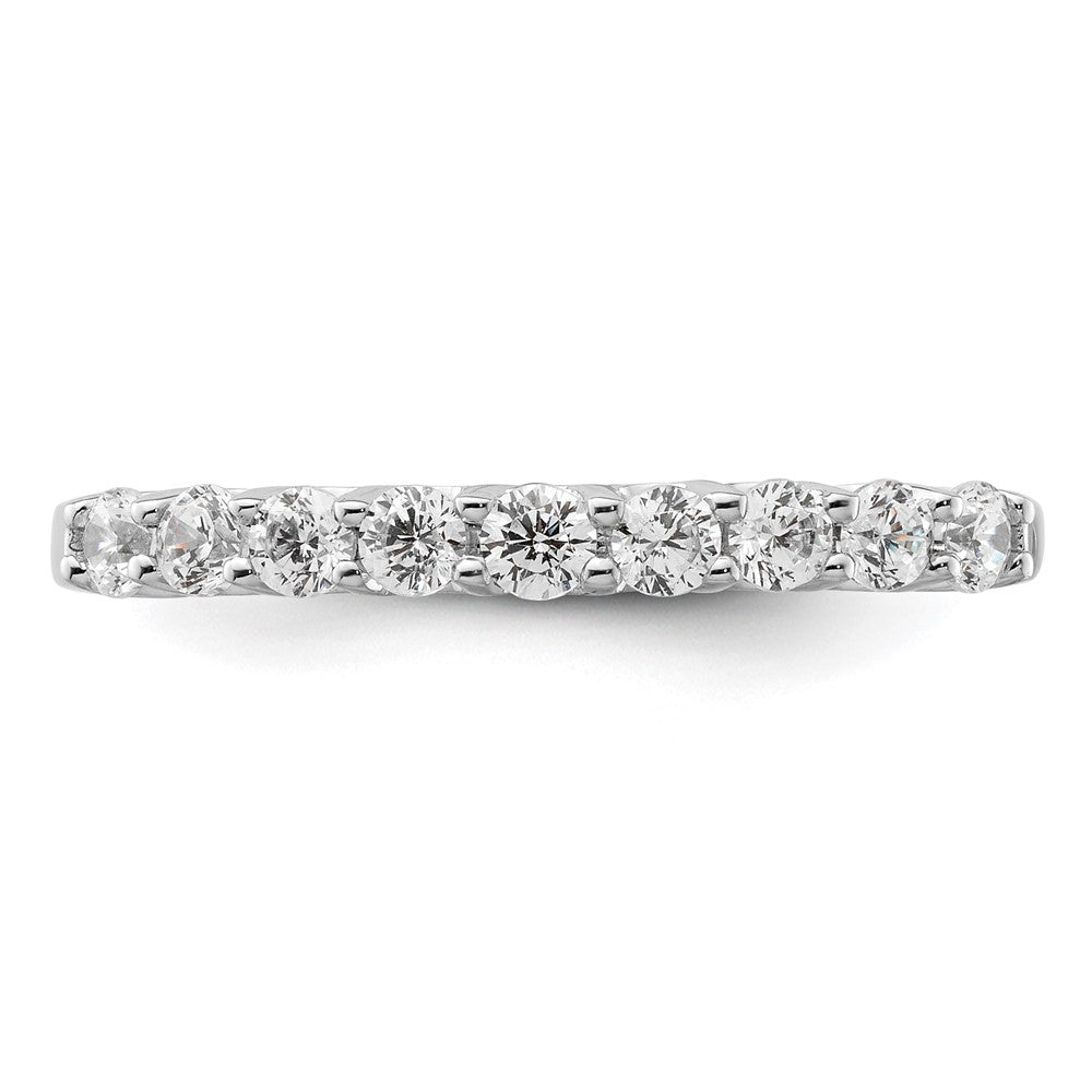 14K White Gold 9-Stone Real Diamond Band