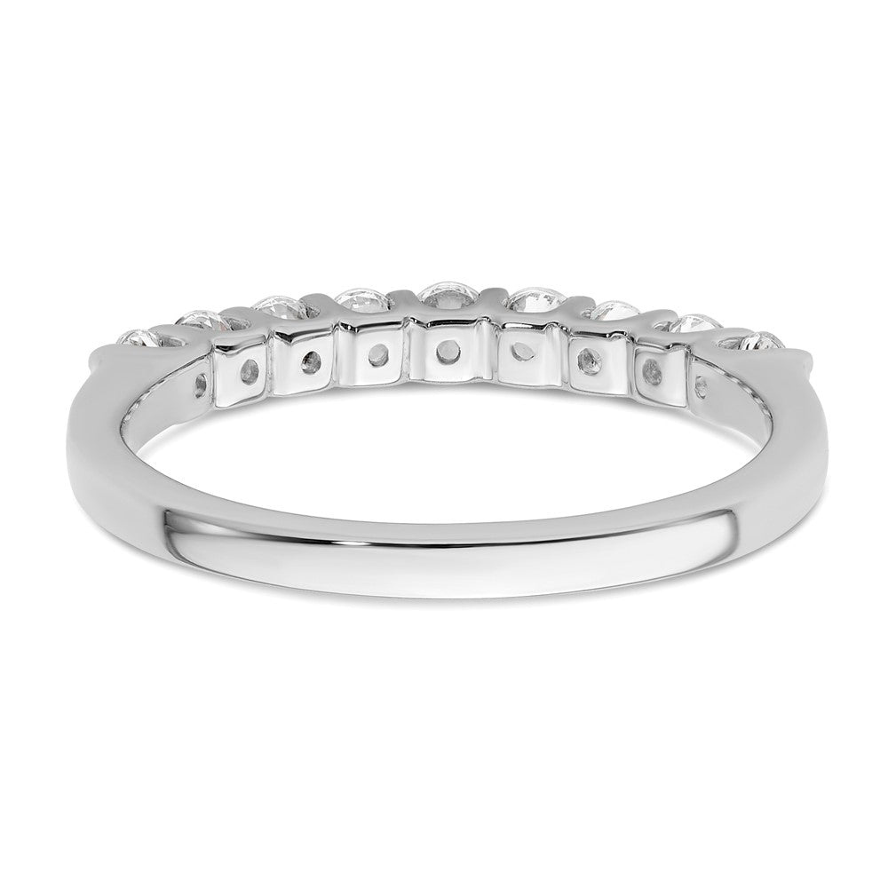 14K White Gold 9-Stone Real Diamond Band