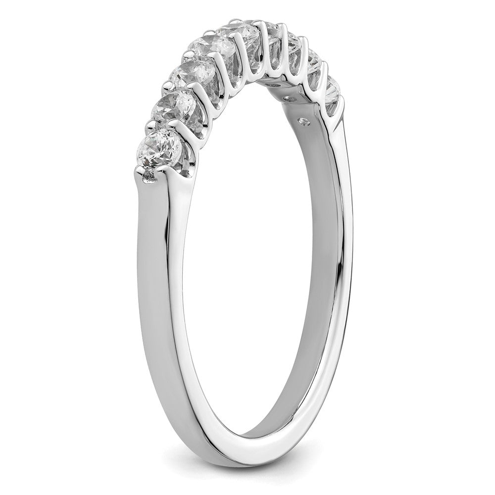 14K White Gold 9-Stone Real Diamond Band