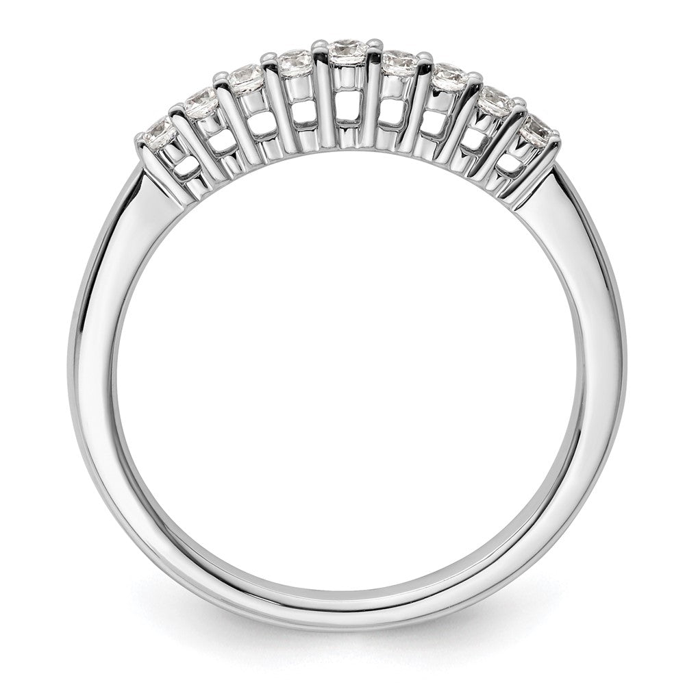 14K White Gold 9-Stone Real Diamond Band