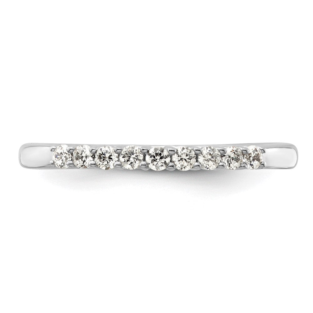 14K White Gold 9-Stone Real Diamond Band