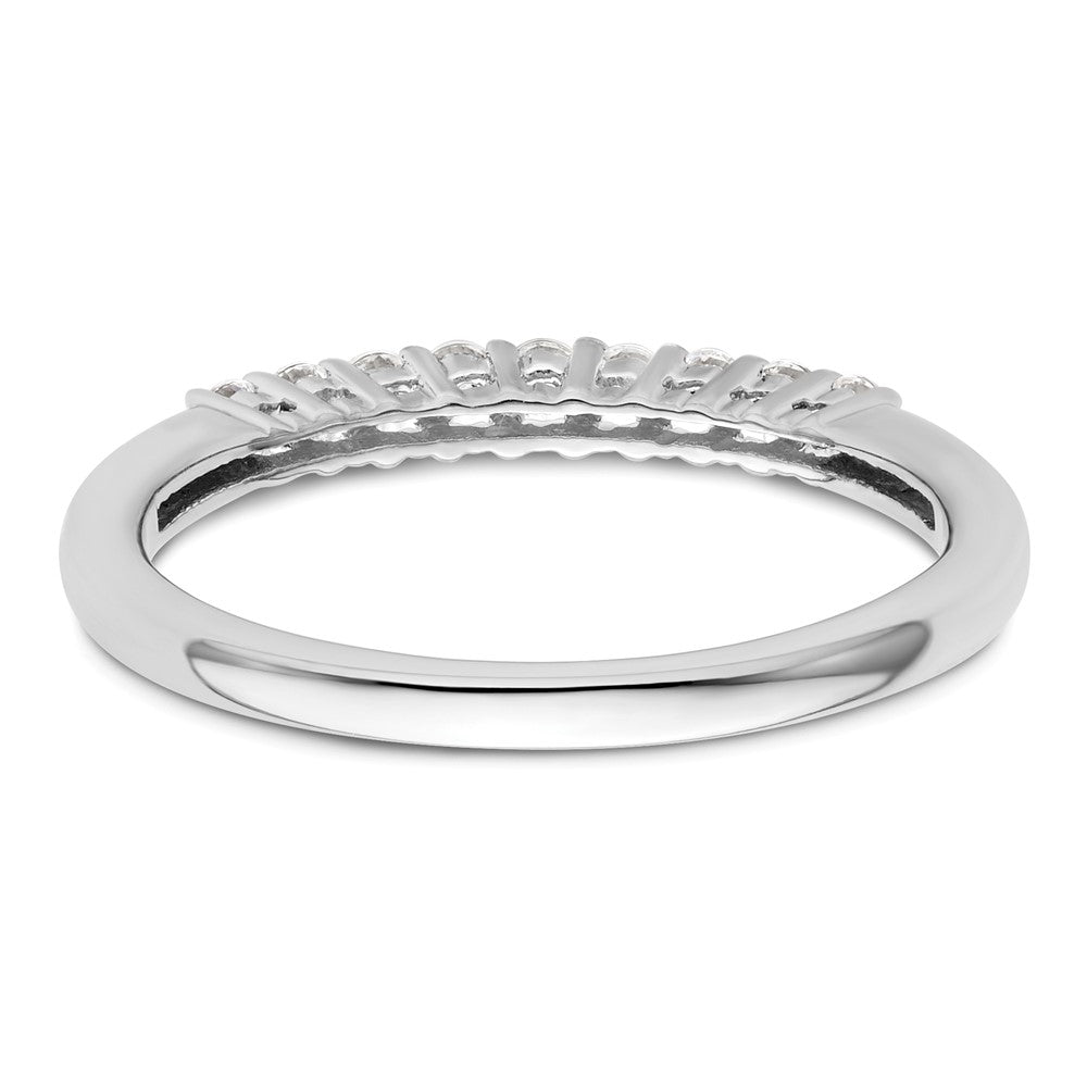 14K White Gold 9-Stone Real Diamond Band