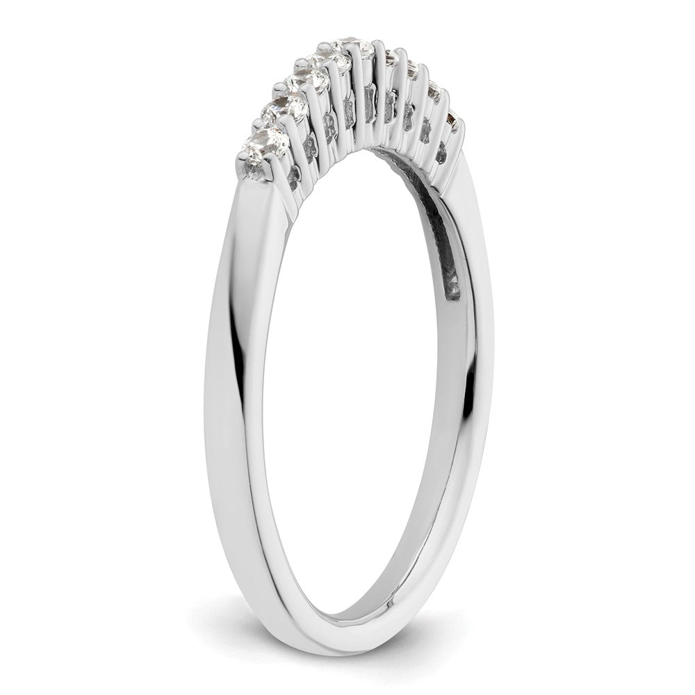 14K White Gold 9-Stone Real Diamond Band