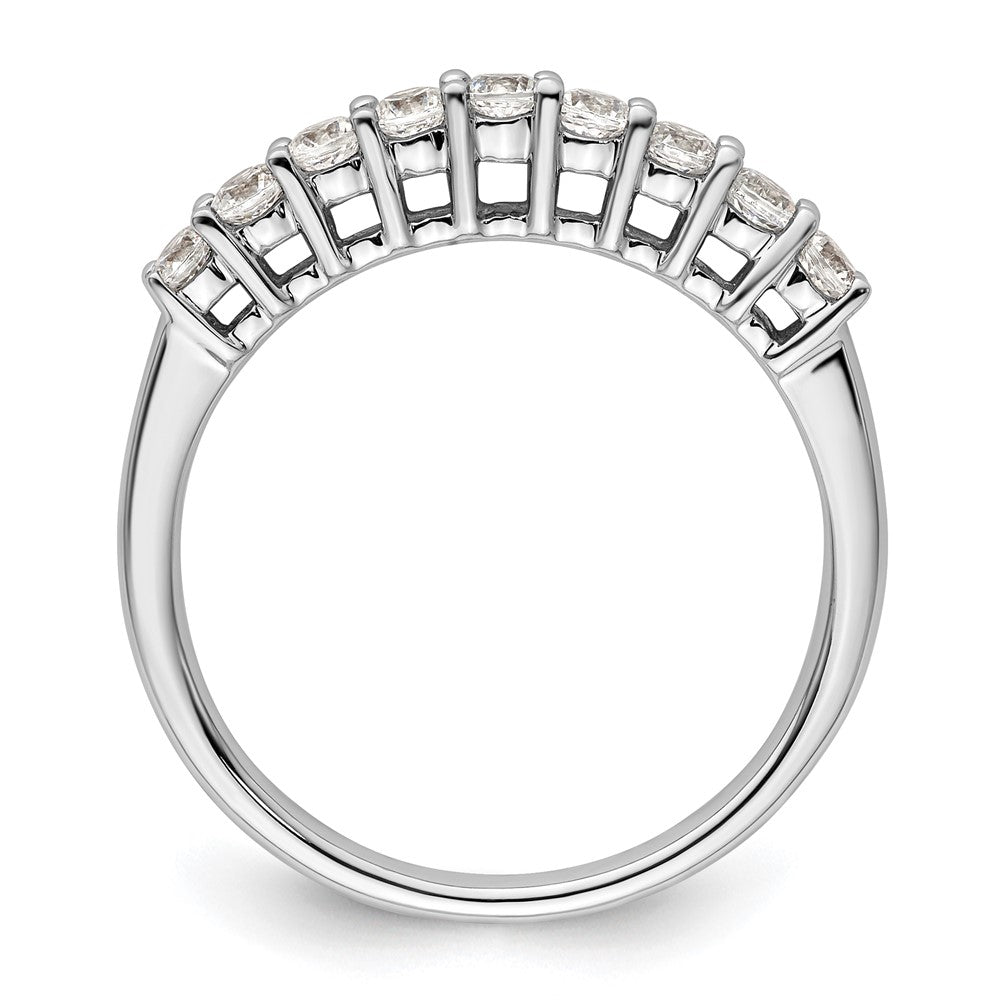 14K White Gold 9-Stone Real Diamond Band