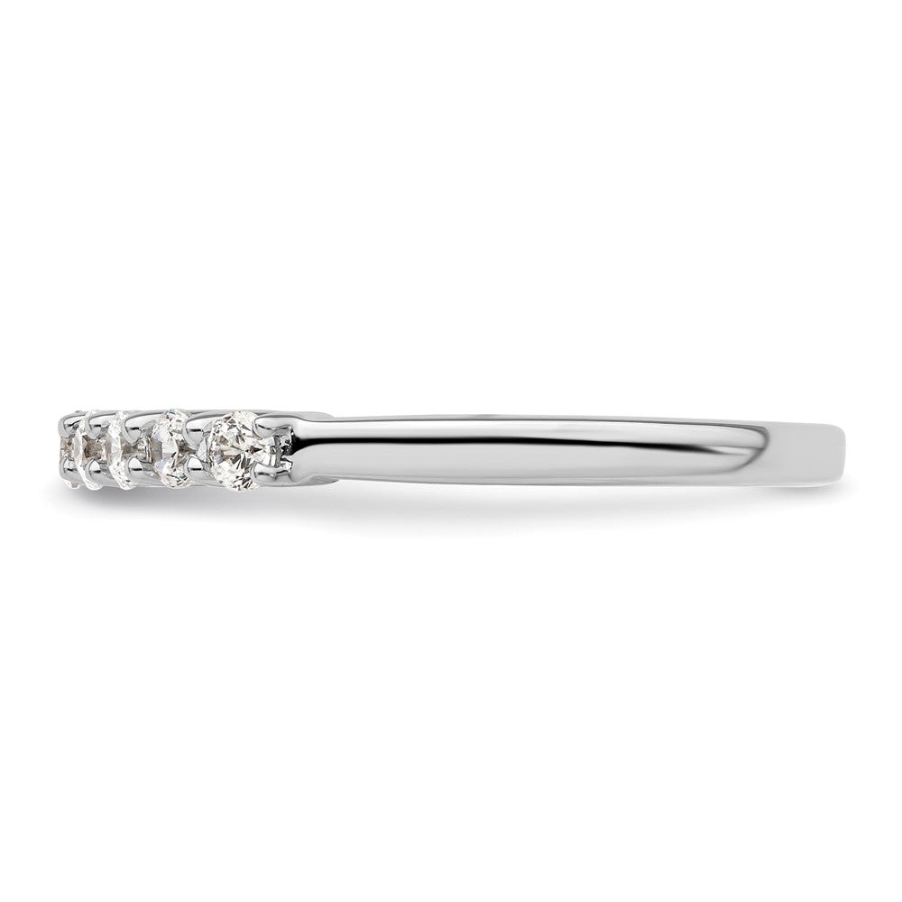 14K White Gold 9-Stone Real Diamond Band