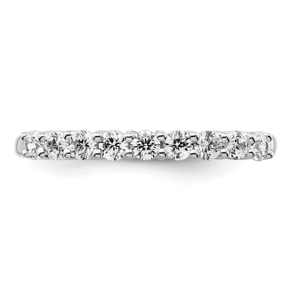 14K White Gold 9-Stone Real Diamond Band