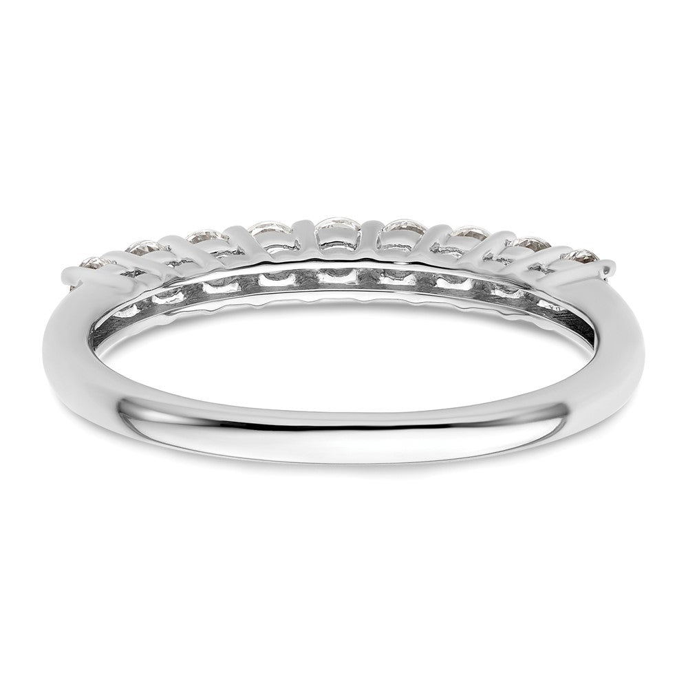 14K White Gold 9-Stone Real Diamond Band