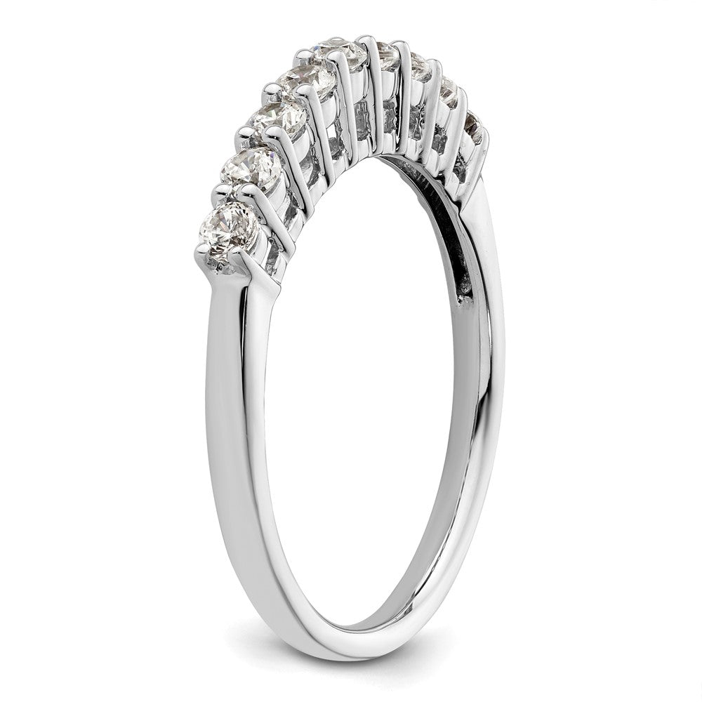 14K White Gold 9-Stone Real Diamond Band