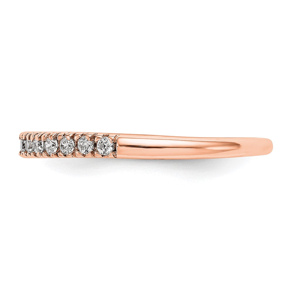 14K Rose Gold Real Diamond Band