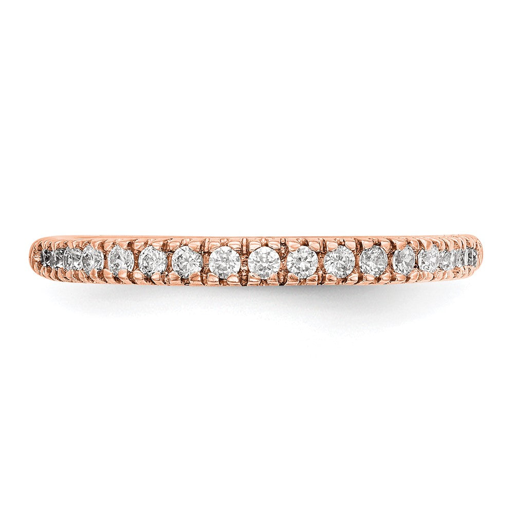 14K Rose Gold Real Diamond Band