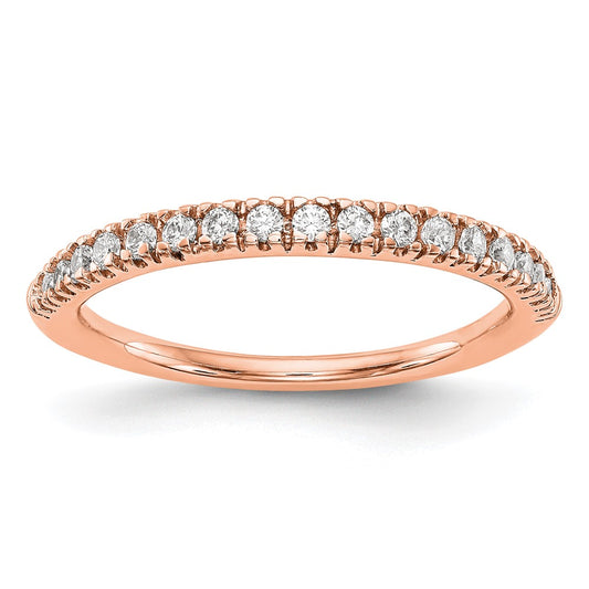 14K Rose Gold Real Diamond Band