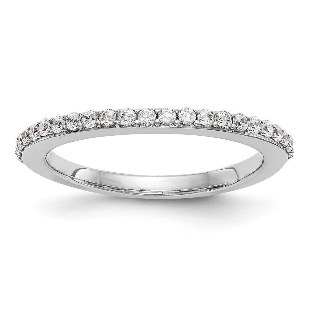 14K White Gold Real Diamond Band