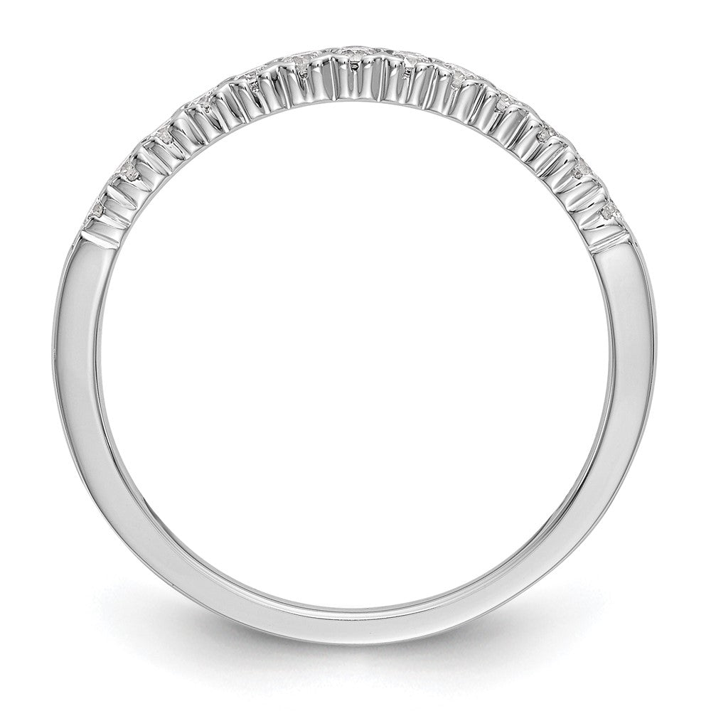 14K White Gold Real Diamond Band