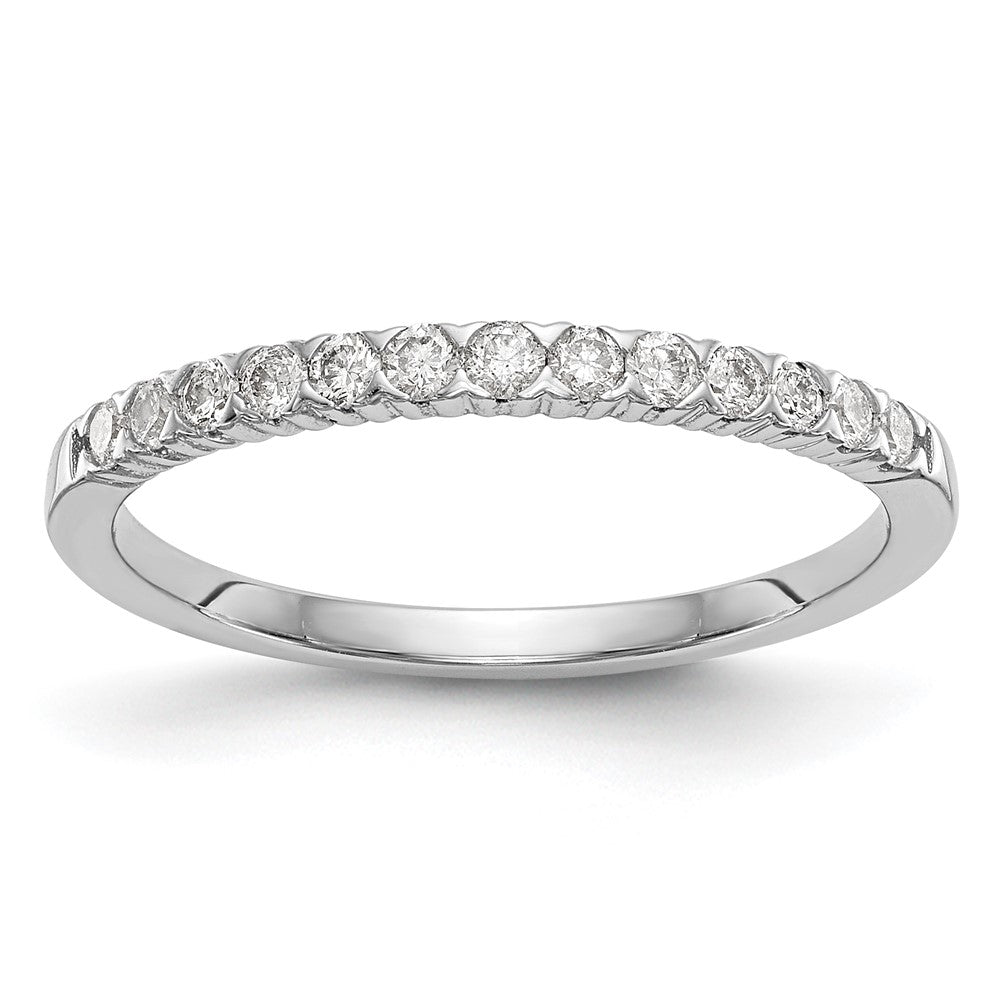 14K White Gold Real Diamond Band