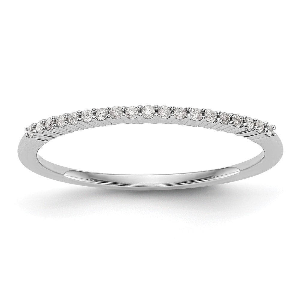 0.10ct. CZ Solid Real 14K White Gold Wedding Band Ring