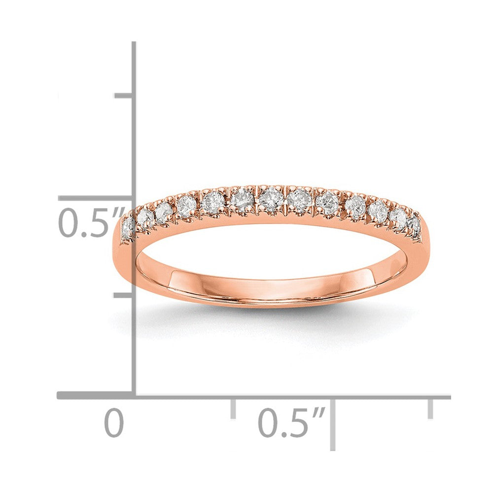 14K Rose Gold Real Diamond Band