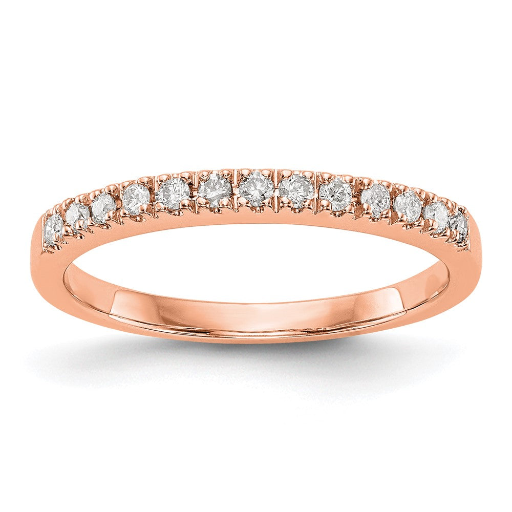 14K Rose Gold Real Diamond Band