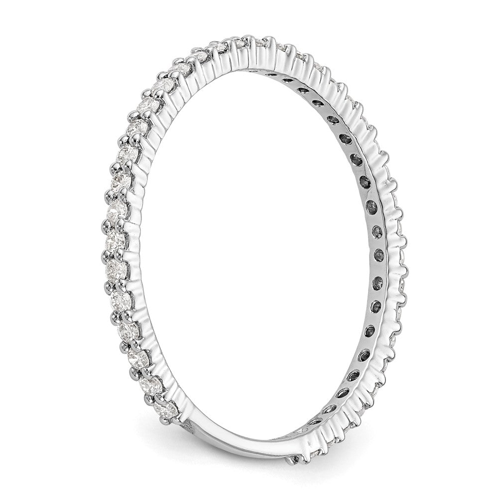 14K White Gold Real Diamond Band