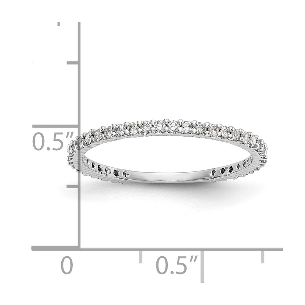 14K White Gold Real Diamond Band