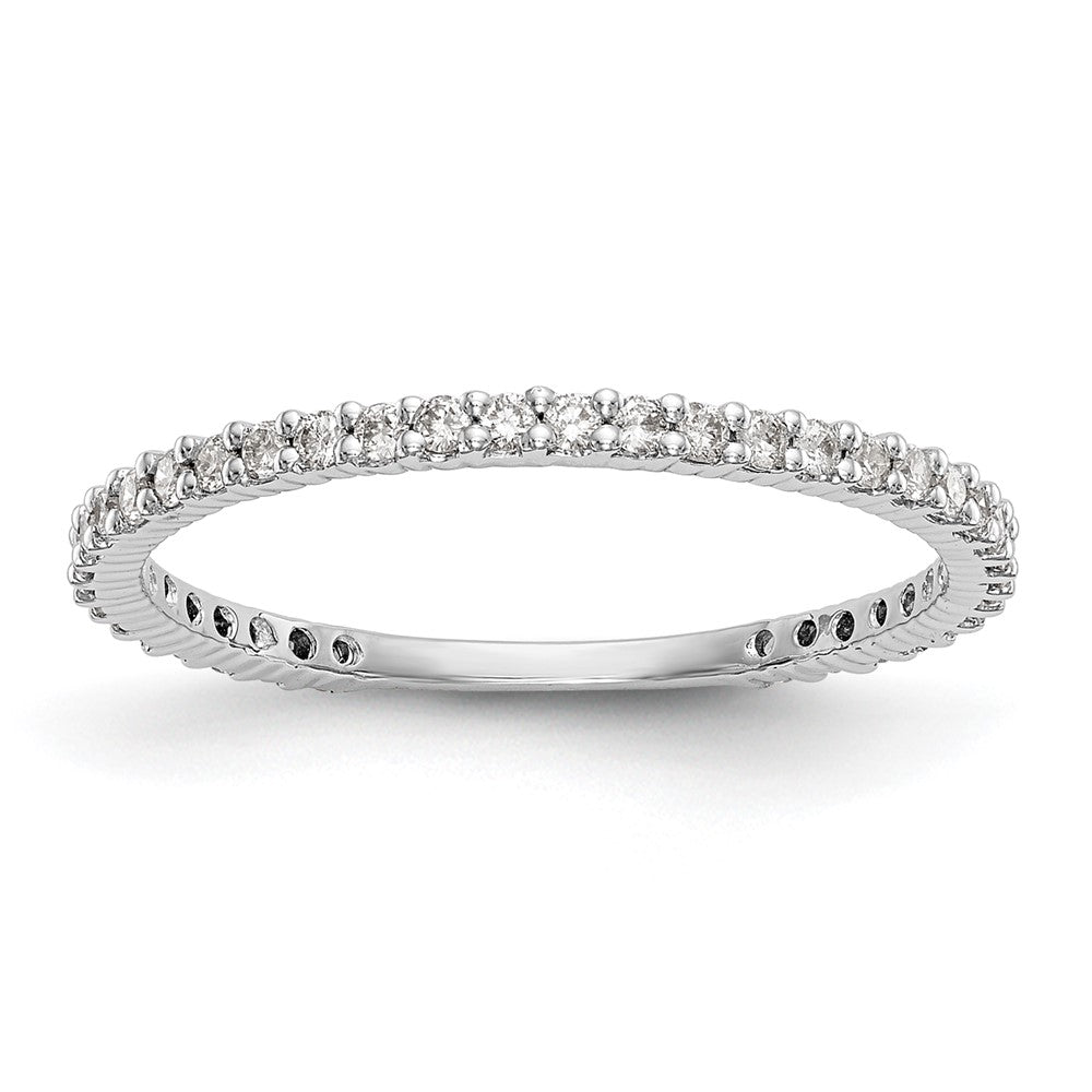 14K White Gold Real Diamond Band