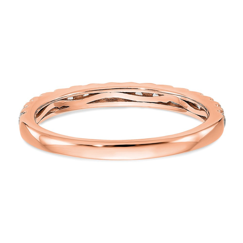 14K Rose Gold Real Diamond Band