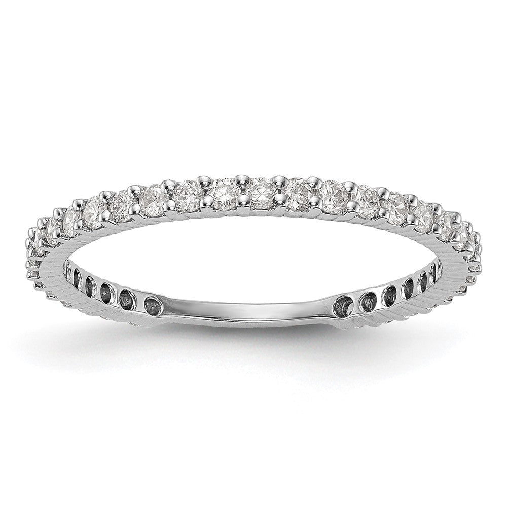 14K White Gold Real Diamond Band