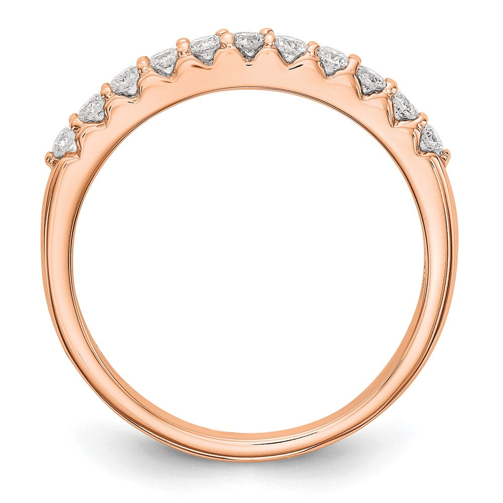 14K Rose Gold Real Diamond Band