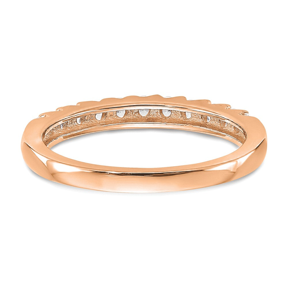 14K Rose Gold Real Diamond Band