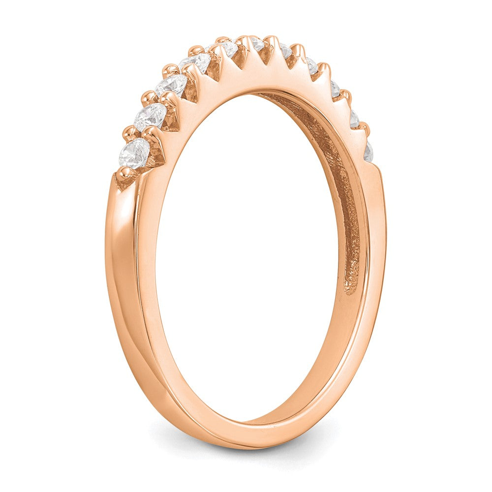 14K Rose Gold Real Diamond Band