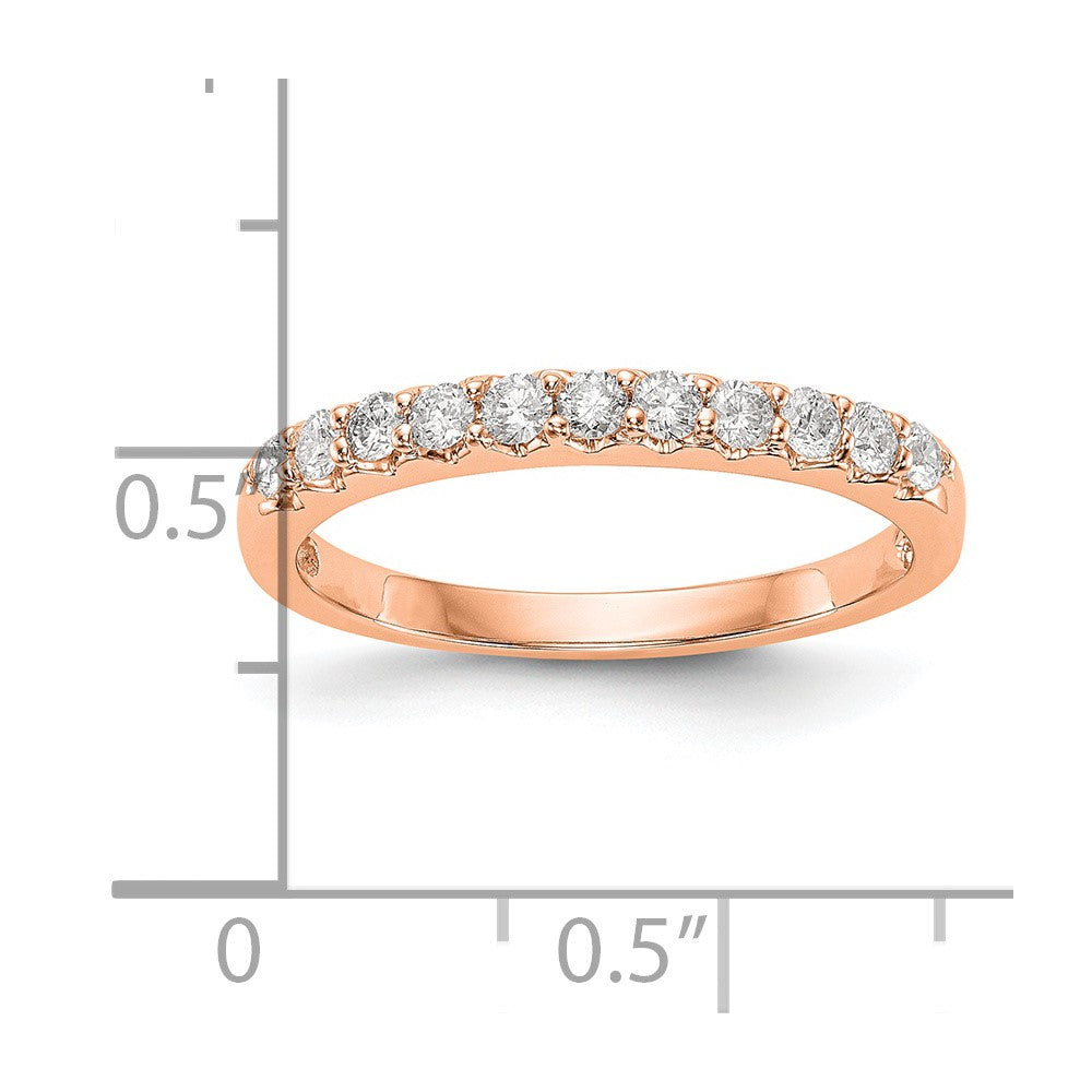 14K Rose Gold Real Diamond Band