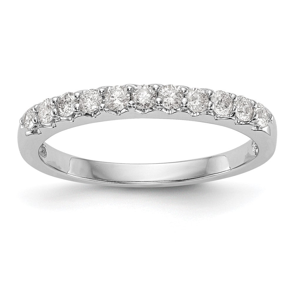 14K White Gold Real Diamond Band