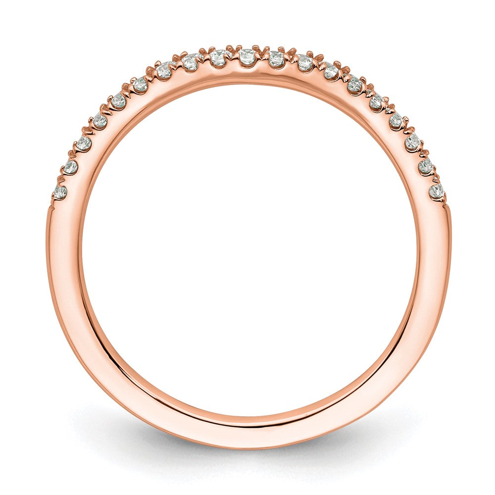 14K Rose Gold Real Diamond Band