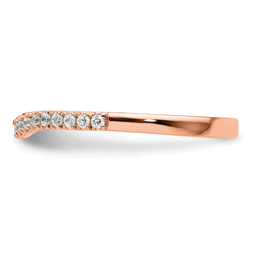 14K Rose Gold Real Diamond Band