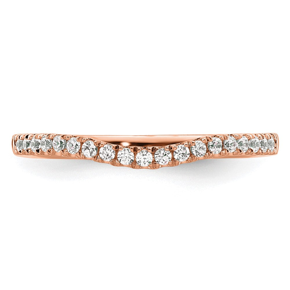 14K Rose Gold Real Diamond Band