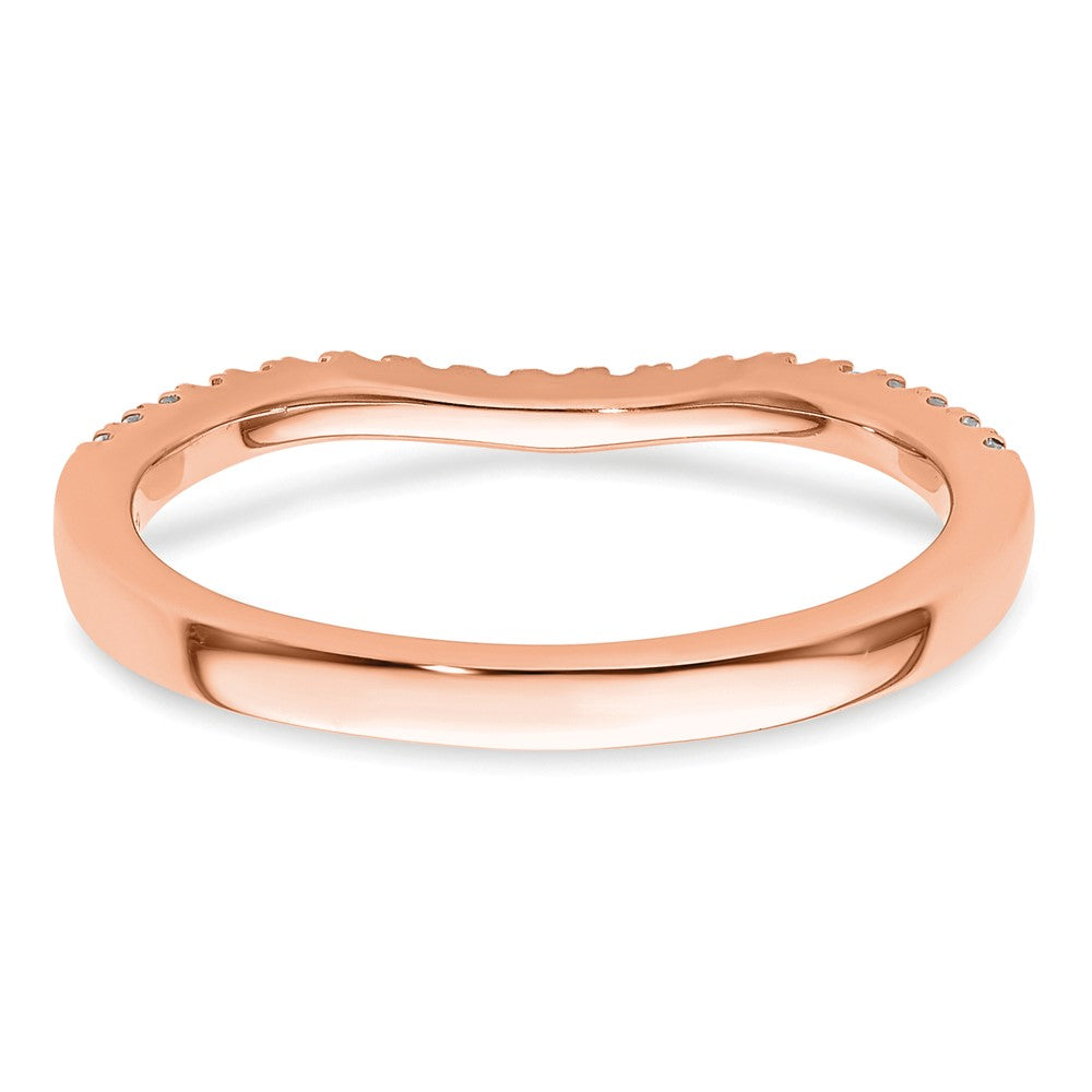 14K Rose Gold Real Diamond Band