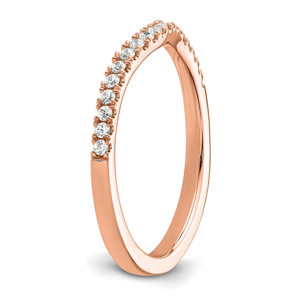 14K Rose Gold Real Diamond Band