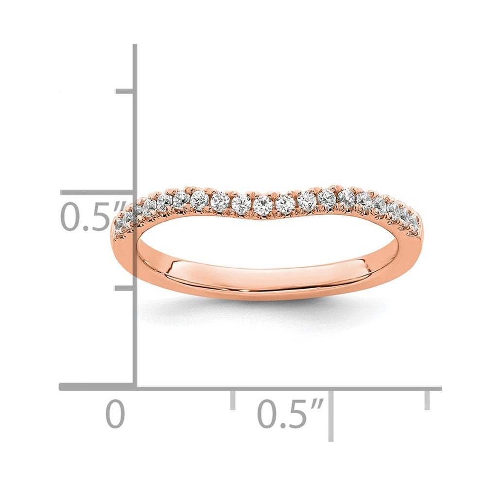 14K Rose Gold Real Diamond Band